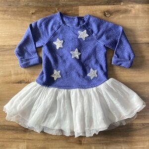 Charming Blue and White Star Dress for Kids